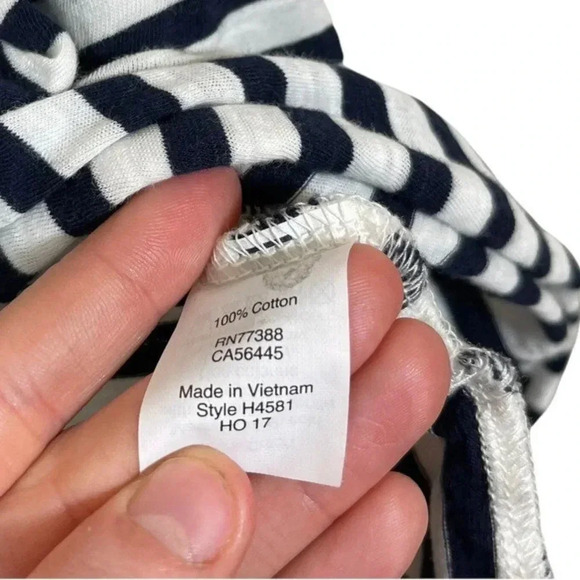 J. Crew Black White Stripe Preppy Classic Peplum Ruffle Top Blouse Size S Small - Picture 4 of 5